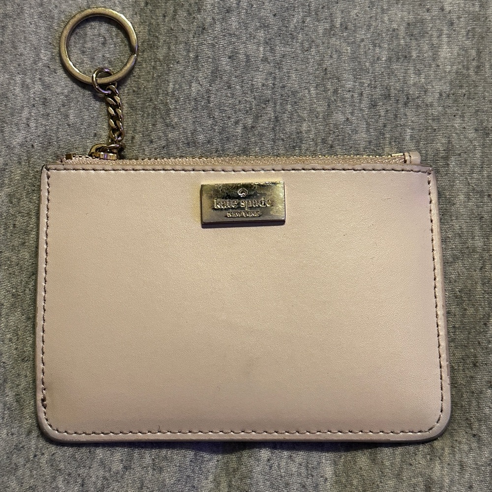 Kate Spade Cream Coin Pouch w Card Slots,  Gold Zipper & Hardware